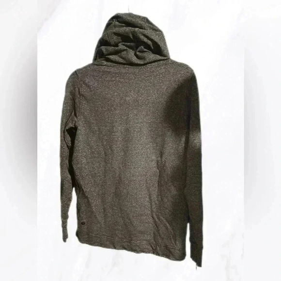 Lululemon grey breathable cotton blend hooded  long sleeve yoga run sweatshirt 4 - Picture 3 of 3